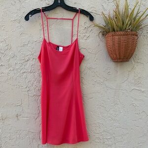 BNWT H&M Divided Sweet Coral Spaghetti-Strap Mini Dress with Strappy Back Design